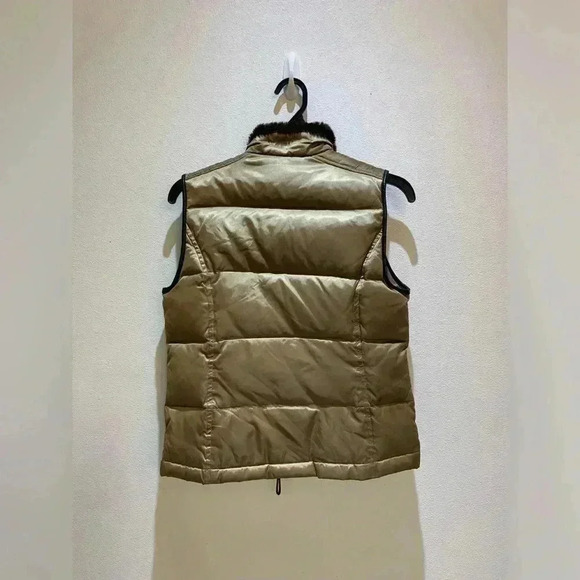 Charter Club Petite Women's Puffer Vest Faux Fur Collar Full Zip Brown Size P/P - Picture 3 of 12